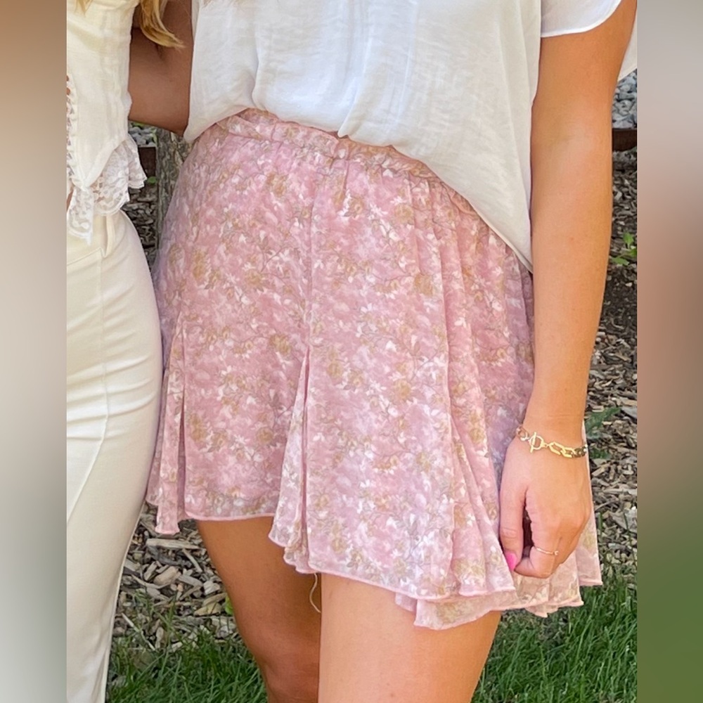 Pink Floral Skirt